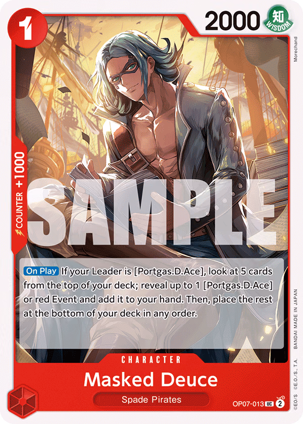 Masked Deuce One Piece card (OP07-013, 500 Years in the Future)