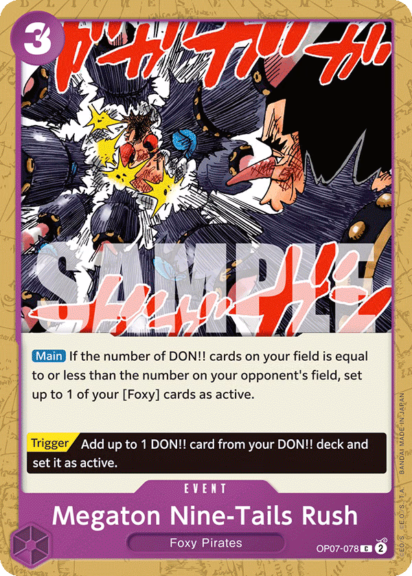 Megaton Nine-Tails Rush One Piece card (OP07-078, 500 Years in the Future)