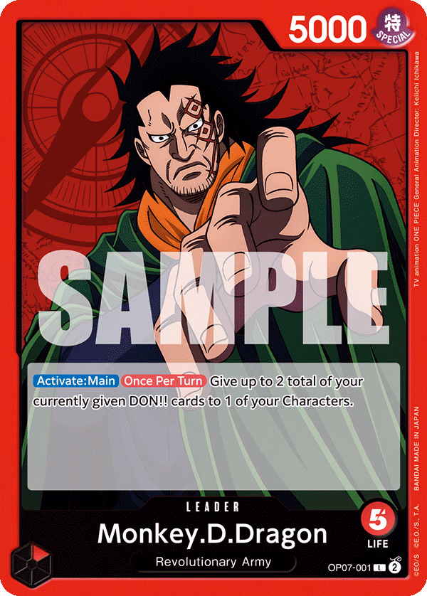 Monkey.D.Dragon One Piece card (OP07-001, 500 Years in the Future)