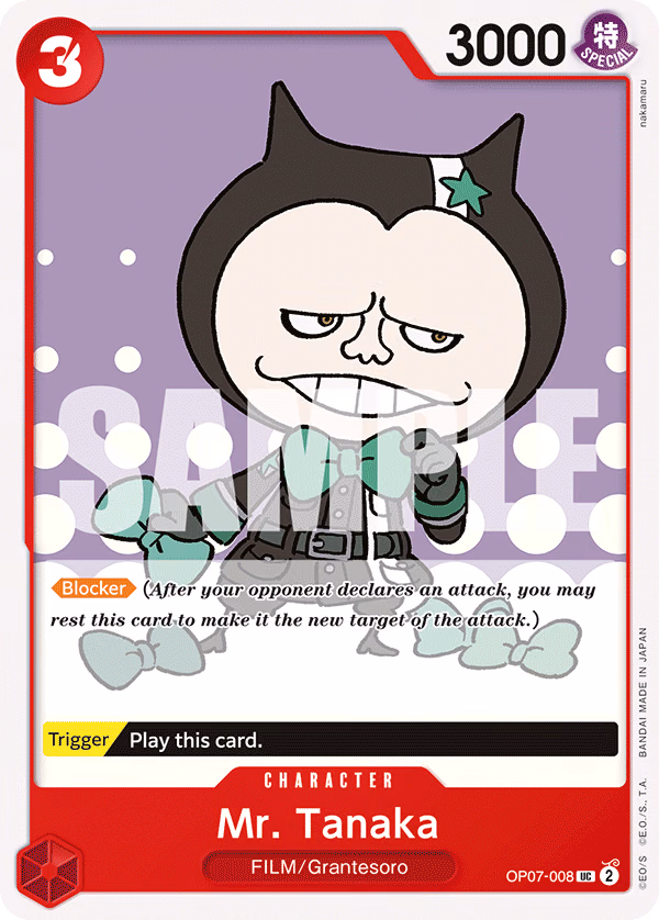 Mr. Tanaka One Piece card (OP07-008, 500 Years in the Future)