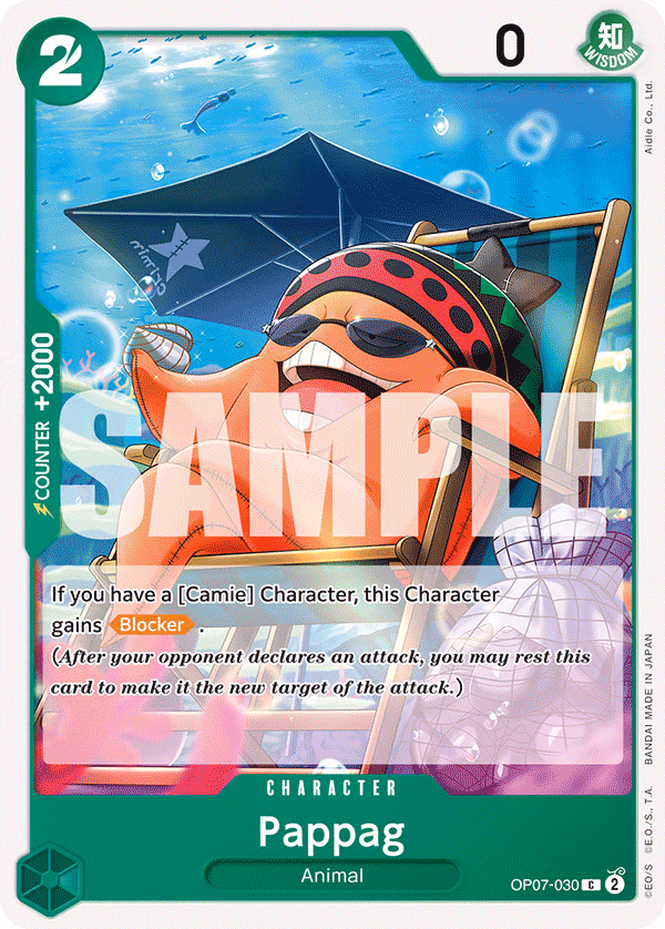 Pappag One Piece card (OP07-030, 500 Years in the Future)