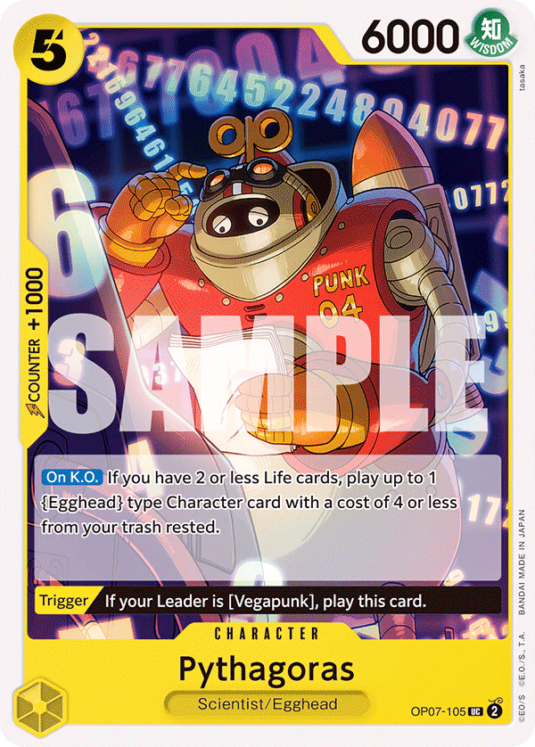 Pythagoras One Piece card (OP07-105, 500 Years in the Future)