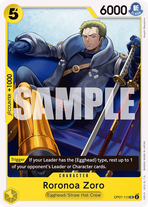 Roronoa Zoro One Piece card (OP07-113, 500 Years in the Future)