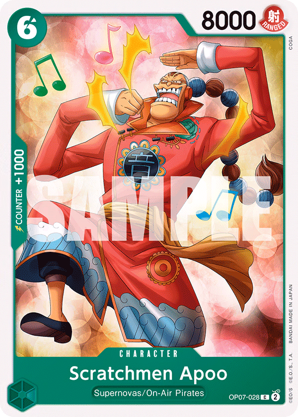 Scratchmen Apoo One Piece card (OP07-028, 500 Years in the Future)
