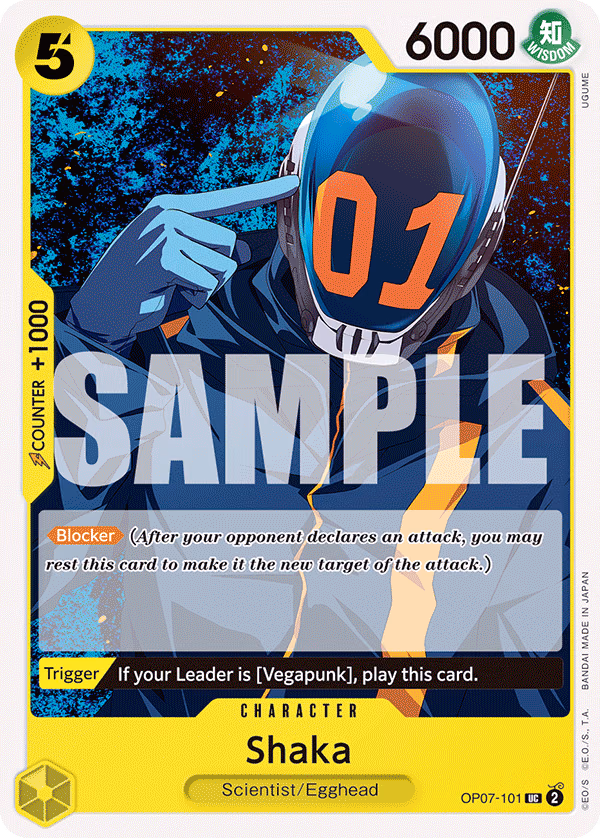 Shaka One Piece card (OP07-101, 500 Years in the Future)