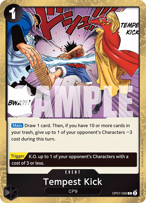 Tempest Kick One Piece card (OP07-096, 500 Years in the Future)
