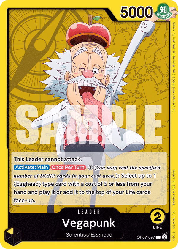 Vegapunk One Piece card (OP07-097, 500 Years in the Future)