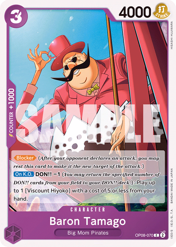 Baron Tamago One Piece card (OP08-070, Two Legends)