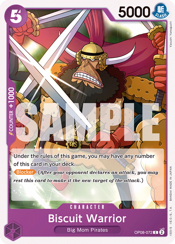 Biscuit Warrior One Piece card (OP08-072, Two Legends)