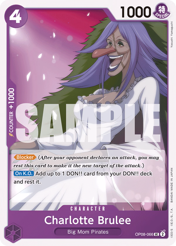 Charlotte Brulee One Piece card (OP08-066, Two Legends)