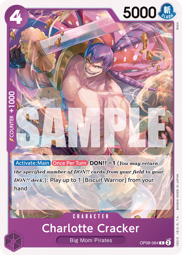 Charlotte Cracker One Piece card (OP08-064, Two Legends)