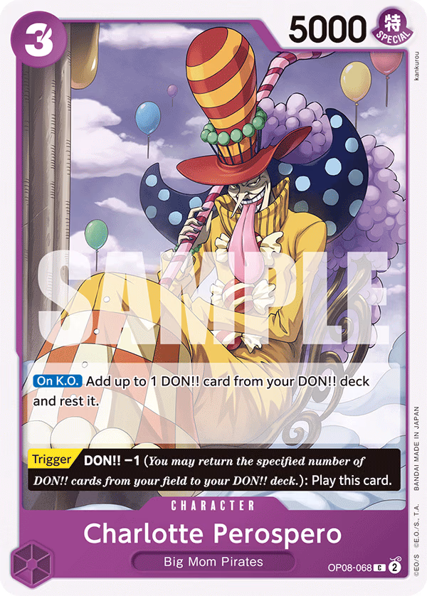 Charlotte Perospero One Piece card (OP08-068, Two Legends)