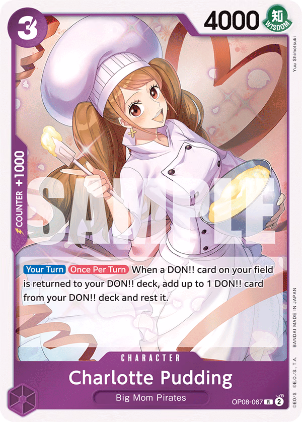Charlotte Pudding One Piece card (OP08-067, Two Legends)