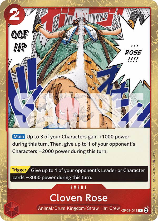 Cloven Rose One Piece card (OP08-018, Two Legends)