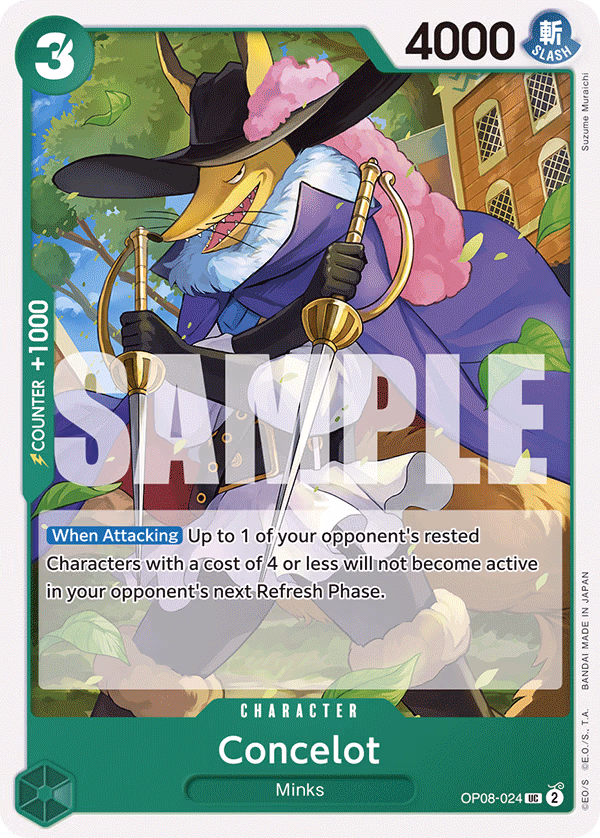 Concelot One Piece card (OP08-024, Two Legends)