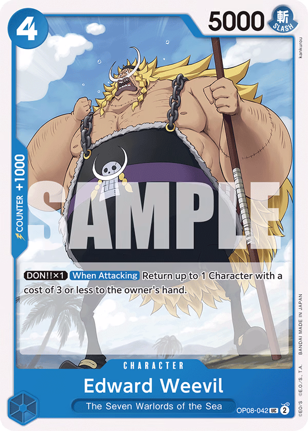 Edward Weevil One Piece card (OP08-042, Two Legends)