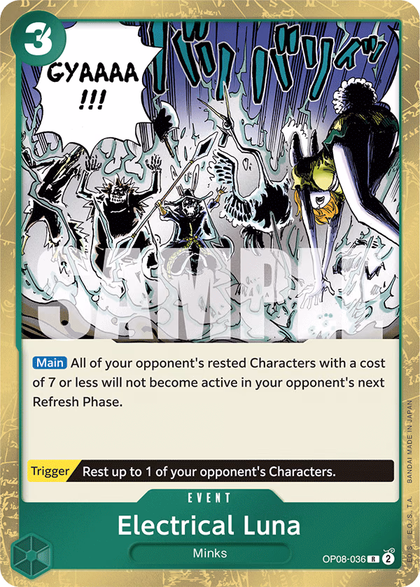 Electrical Luna One Piece card (OP08-036, Two Legends)