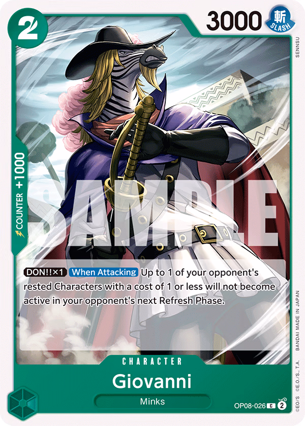 Giovanni One Piece card (OP08-026, Two Legends)