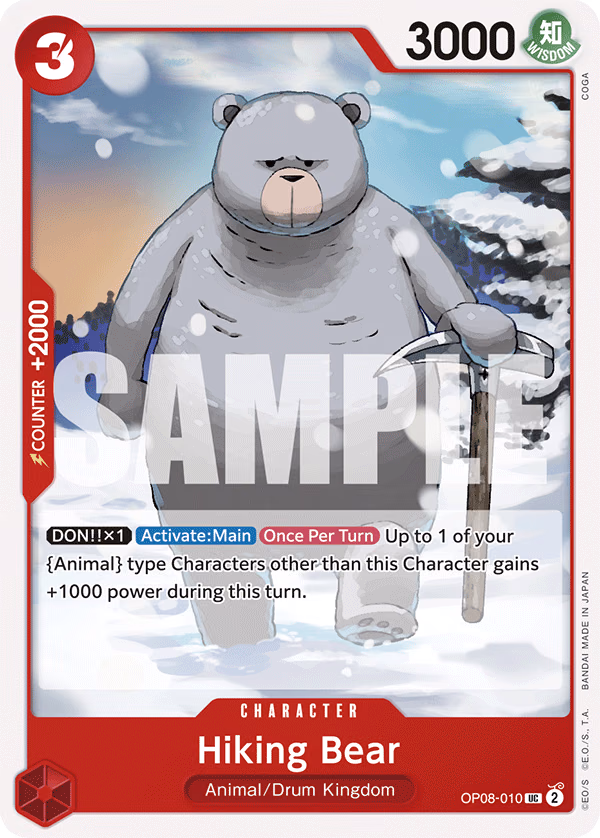 Hiking Bear One Piece card (OP08-010, Two Legends)