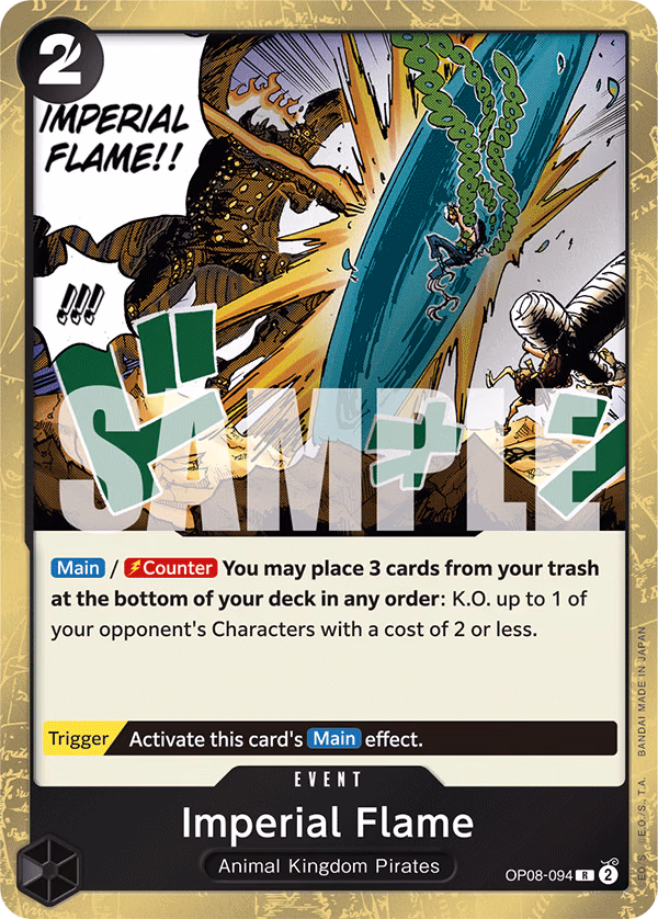 Imperial Flame One Piece card (OP08-094, Two Legends)
