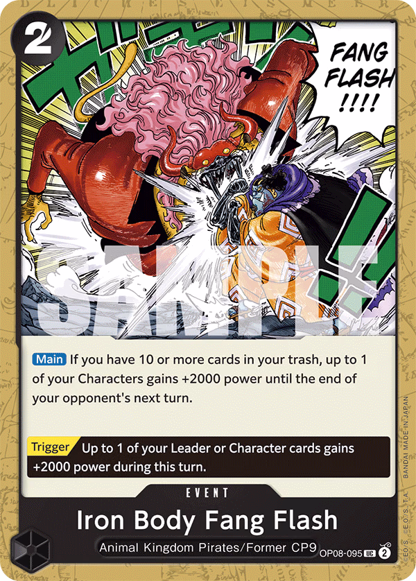 Iron Body Fang Flash One Piece card (OP08-095, Two Legends)