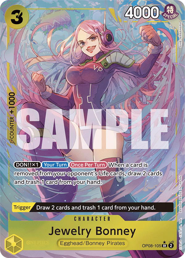 Jewelry Bonney (Parallel) One Piece card (OP08-105, Two Legends)