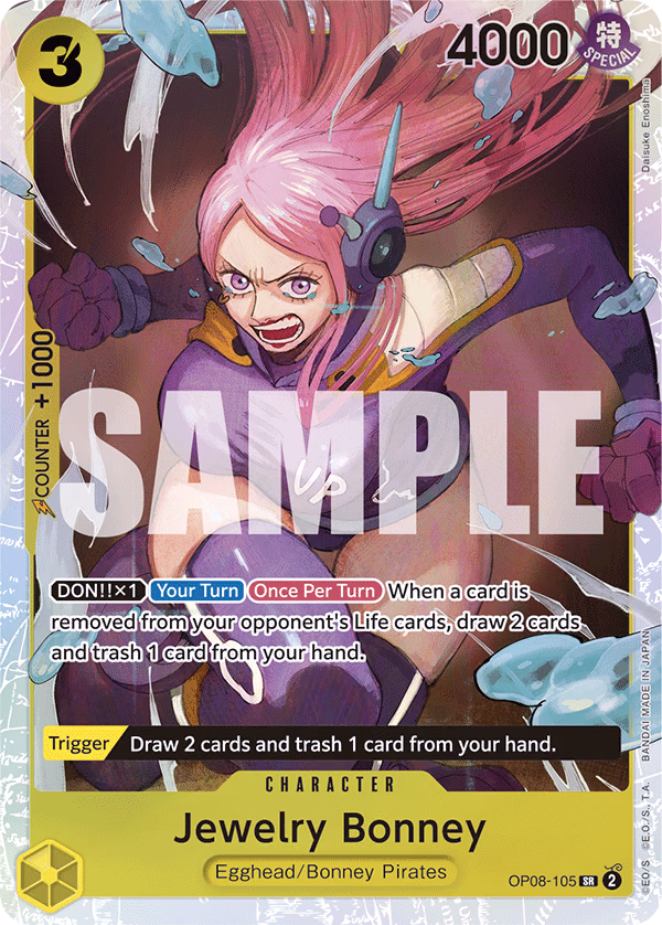 Jewelry Bonney One Piece card (OP08-105, Two Legends)