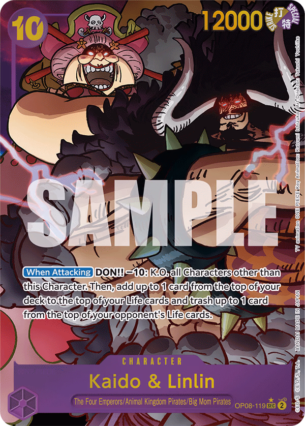 Kaido & Linlin (Parallel) One Piece card (OP08-119, Two Legends)