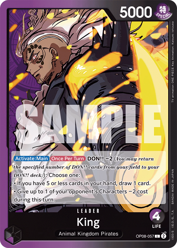 King One Piece card (OP08-057, Two Legends)
