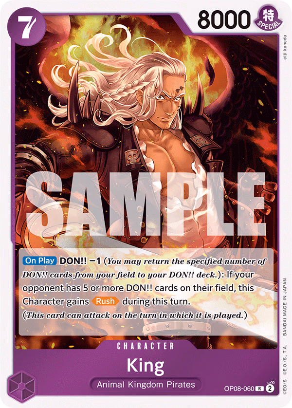 King One Piece card (OP08-060, Two Legends)