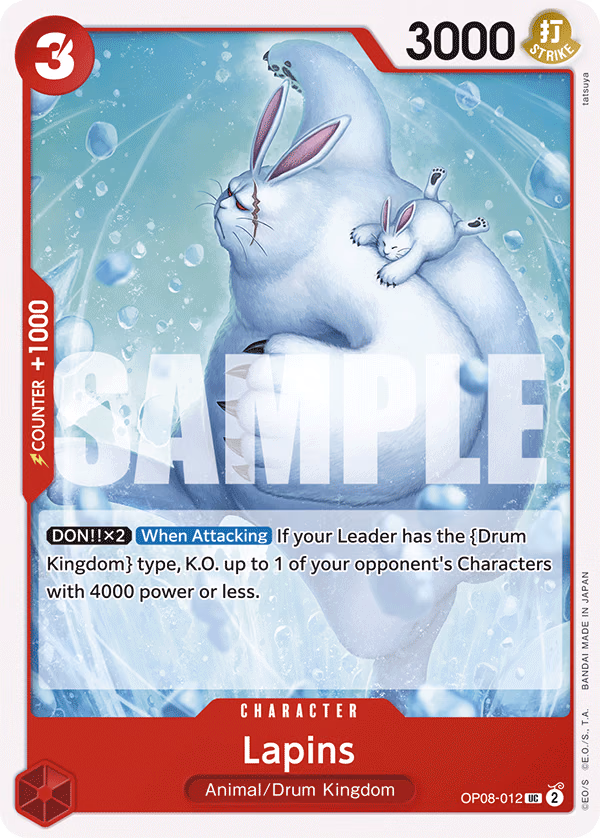Lapins One Piece card (OP08-012, Two Legends)