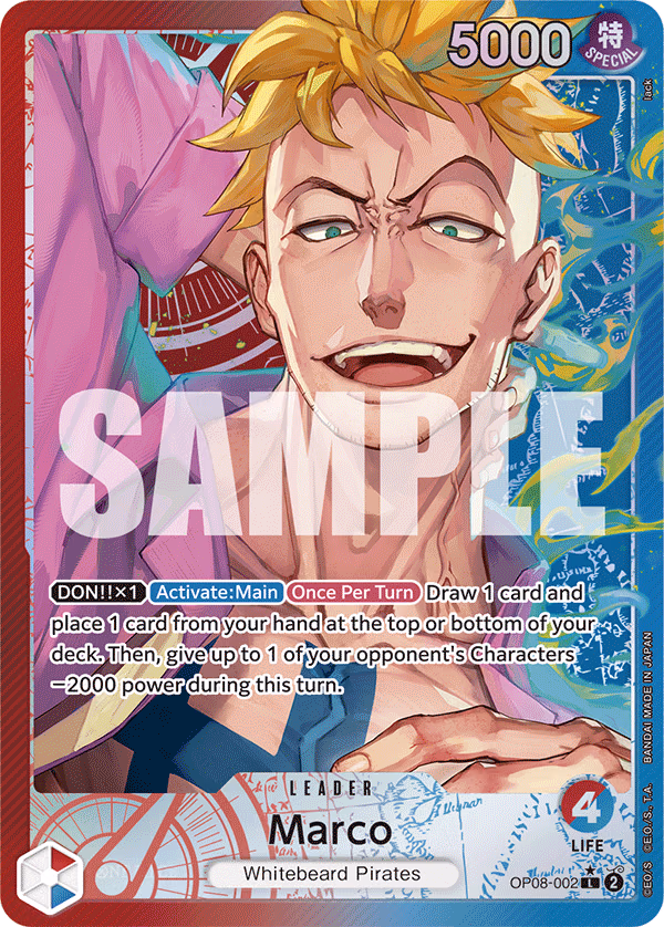 Marco (Parallel) One Piece card (OP08-002, Two Legends)