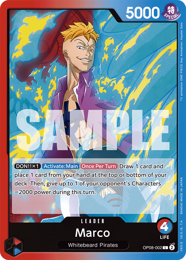 Marco One Piece card (OP08-002, Two Legends)