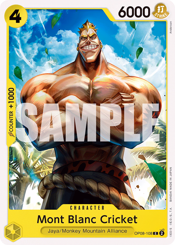 Mont Blanc Cricket One Piece card (OP08-108, Two Legends)