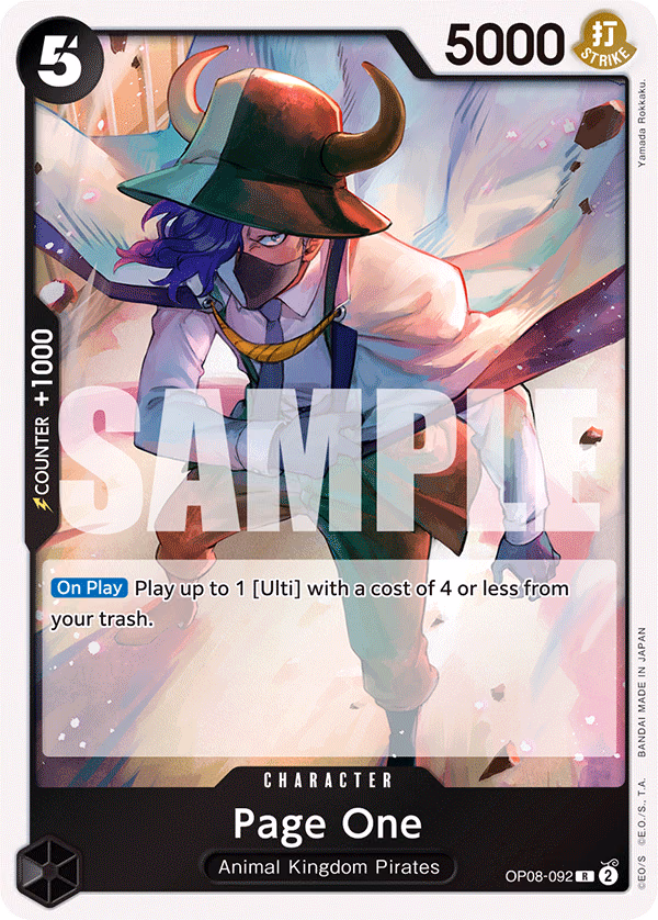 Page One One Piece card (OP08-092, Two Legends)