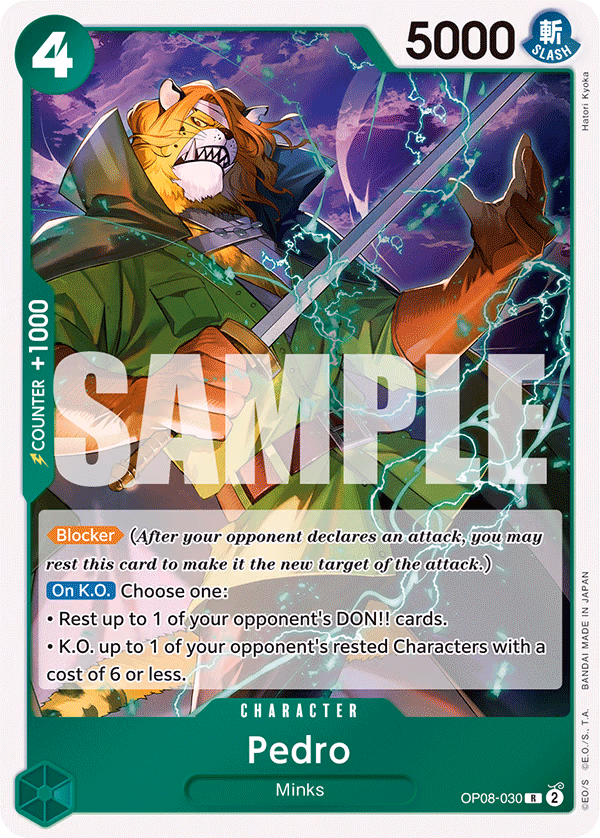 Pedro One Piece card (OP08-030, Two Legends)