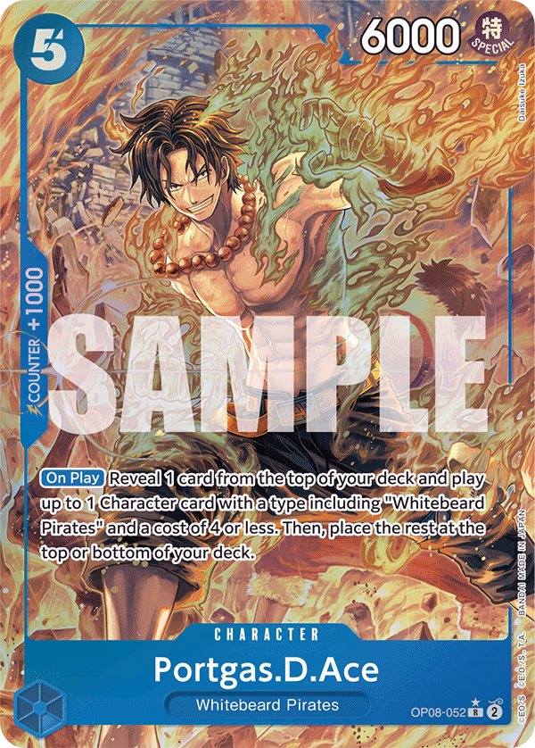 Portgas.D.Ace (Parallel) One Piece card (OP08-052, Two Legends)