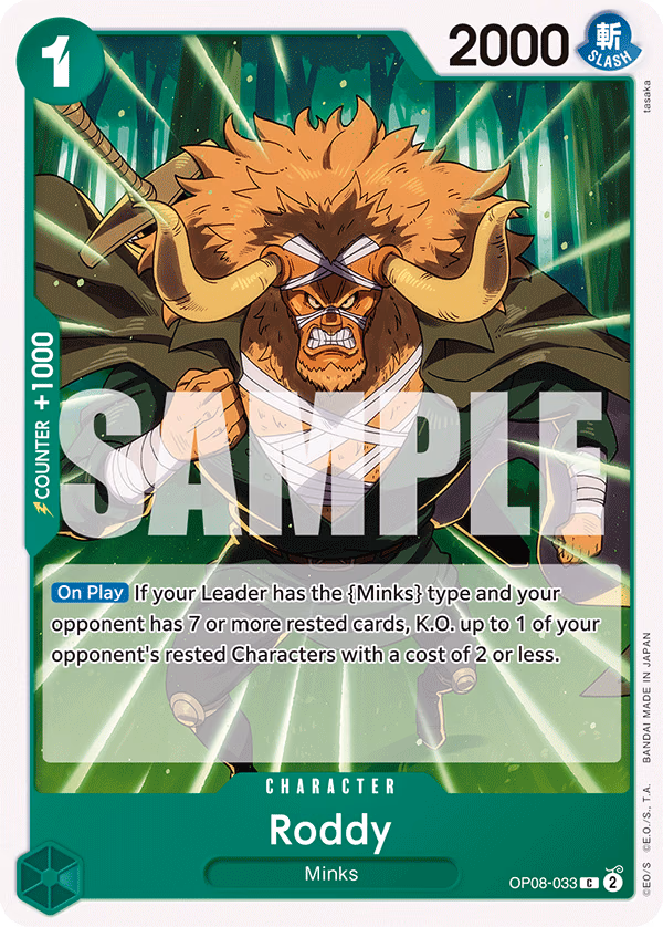 Roddy One Piece card (OP08-033, Two Legends)