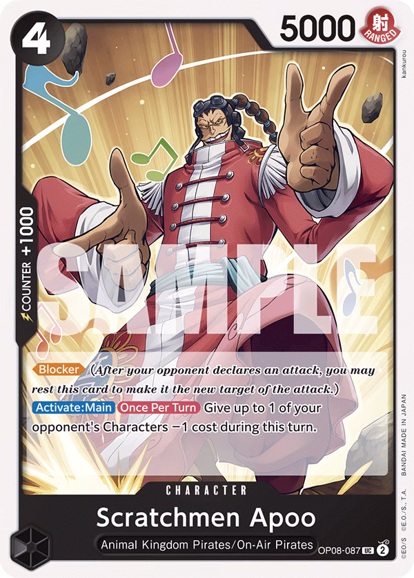 Scratchmen Apoo One Piece card (OP08-087, Two Legends)