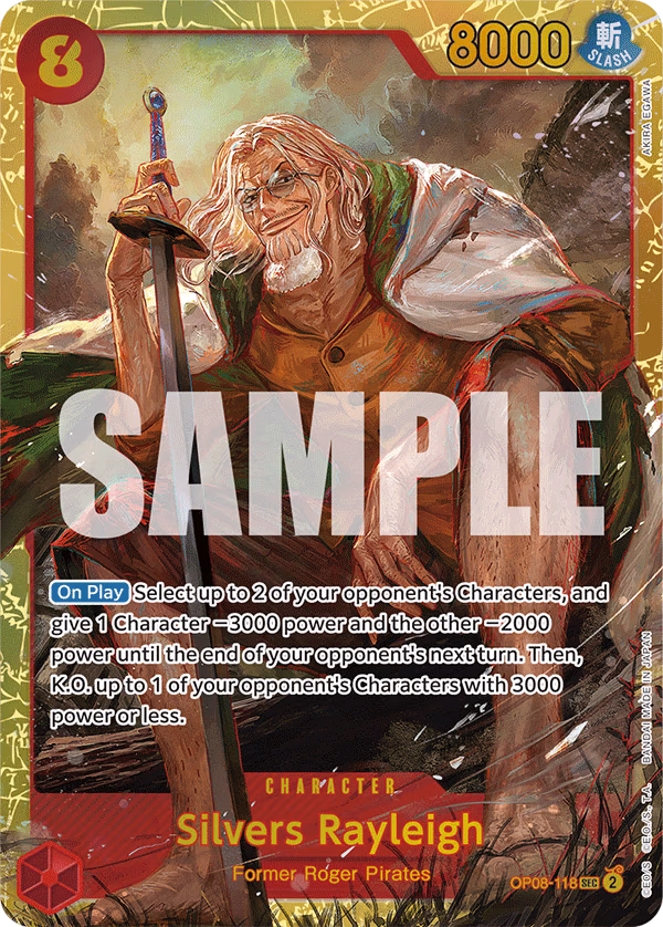 Silvers Rayleigh One Piece card (OP08-118, Two Legends)