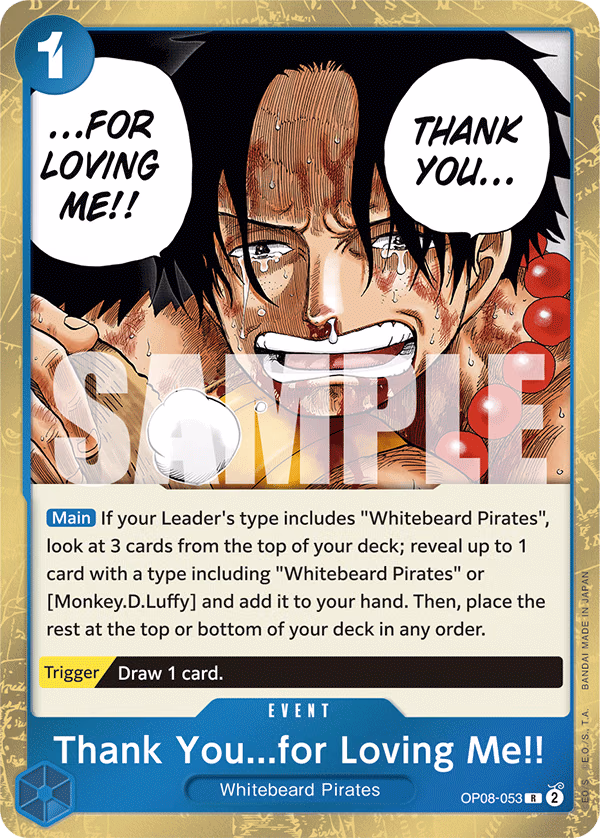 Thank You...for Loving Me!! One Piece card (OP08-053, Two Legends)
