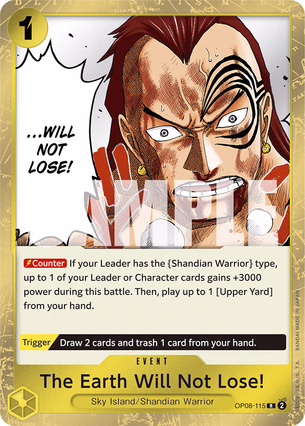 The Earth Will Not Lose! One Piece card (OP08-115, Two Legends)