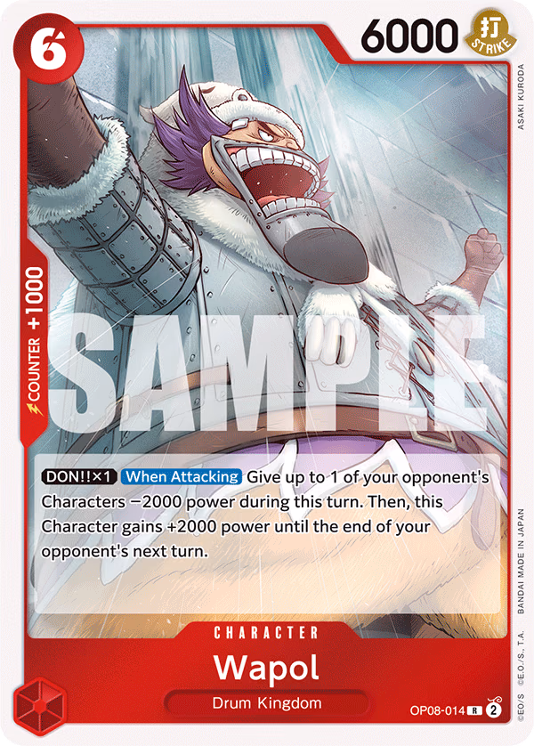 Wapol One Piece card (OP08-014, Two Legends)