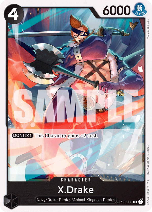 X.Drake One Piece card (OP08-093, Two Legends)