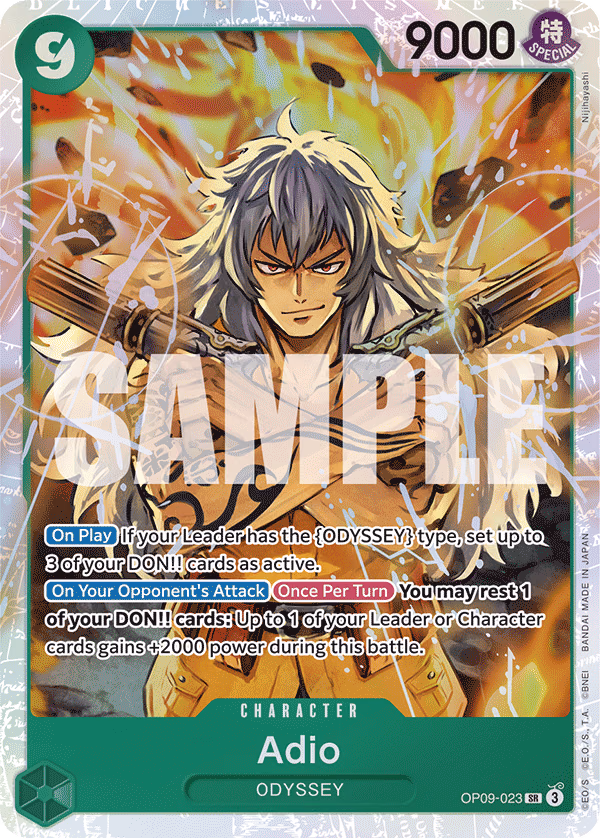 Adio One Piece card (OP09-023, Emperors in the New World)