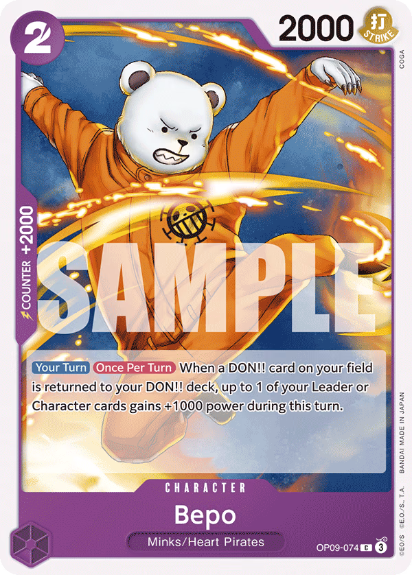 Bepo One Piece card (OP09-074, Emperors in the New World)