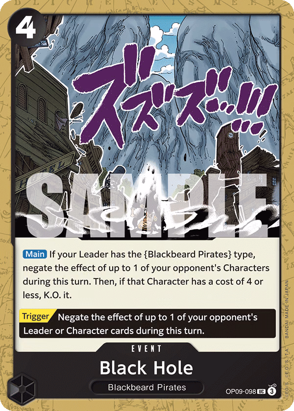 Black Hole One Piece card (OP09-098, Emperors in the New World)