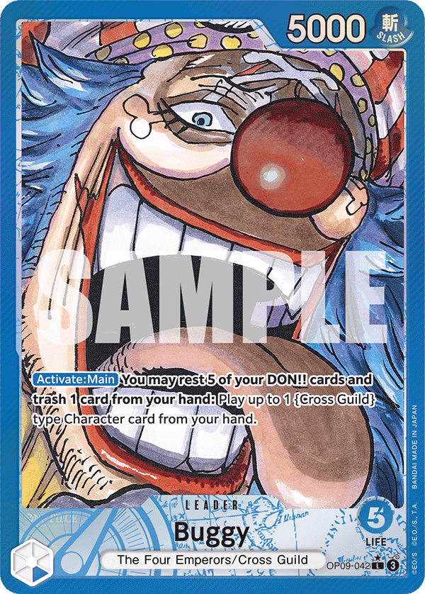 Buggy (Parallel) One Piece card (OP09-042, Emperors in the New World)