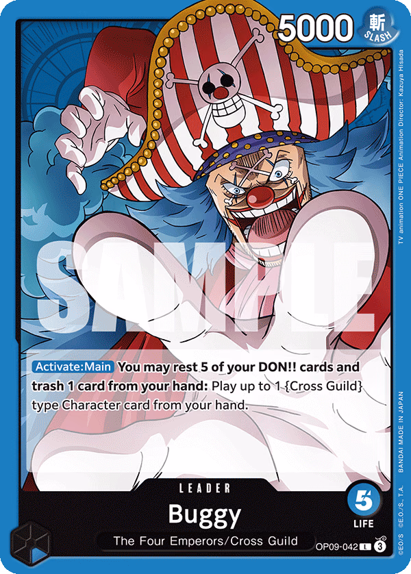 Buggy One Piece card (OP09-042, Emperors in the New World)