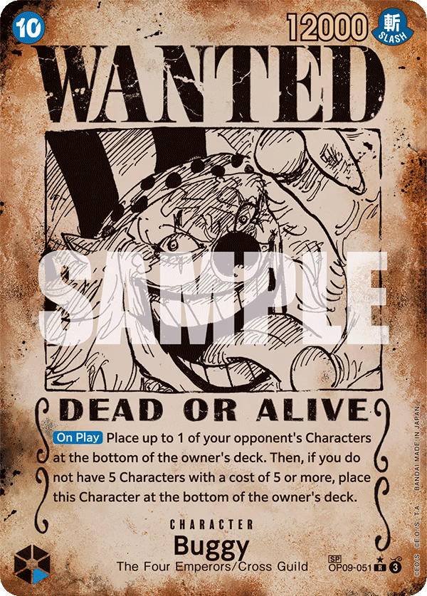 Buggy (Manga) One Piece card (OP09-051, Emperors in the New World)